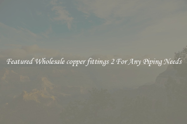 Featured Wholesale copper fittings 2 For Any Piping Needs