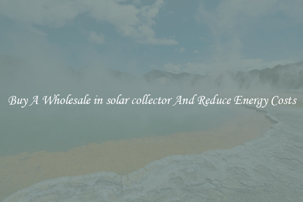 Buy A Wholesale in solar collector And Reduce Energy Costs
