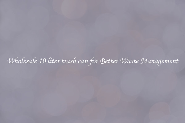 Wholesale 10 liter trash can for Better Waste Management