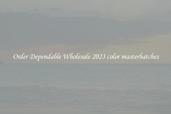 Order Dependable Wholesale 2023 color masterbatches