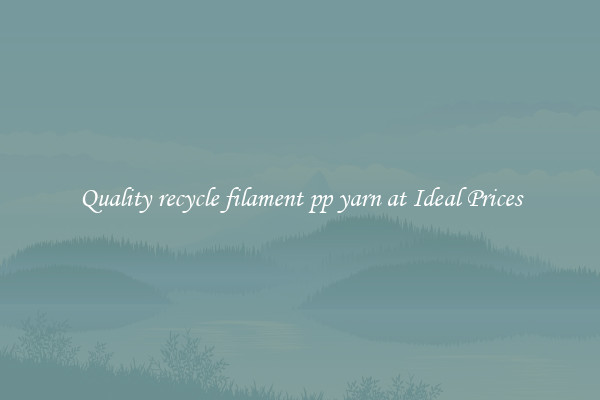 Quality recycle filament pp yarn at Ideal Prices