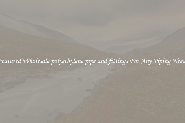 Featured Wholesale polyethylene pipe and fittings For Any Piping Needs